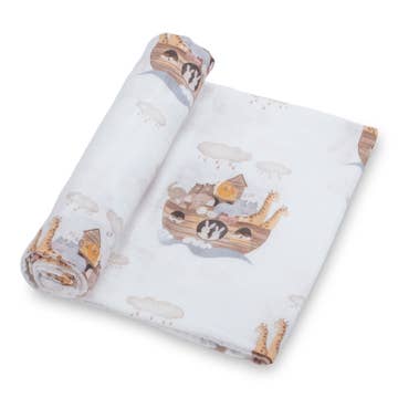Noah's Ark Baby Muslin Swaddle