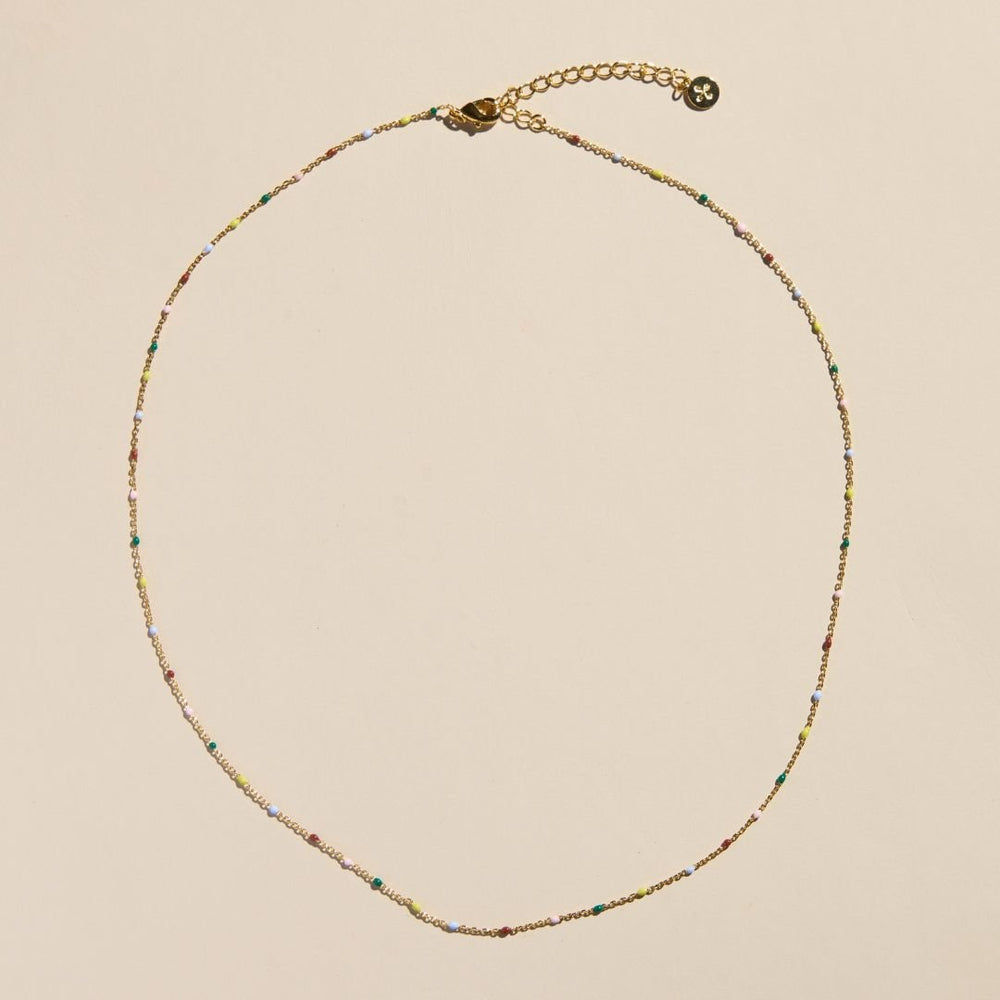 Multicolor Beaded Delicate Saturn Chain