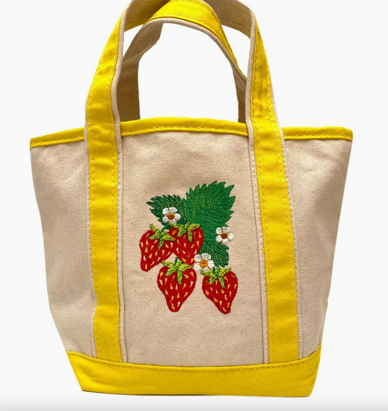 Strawberry Mini Canvas Tote Bag Vintage Inspired