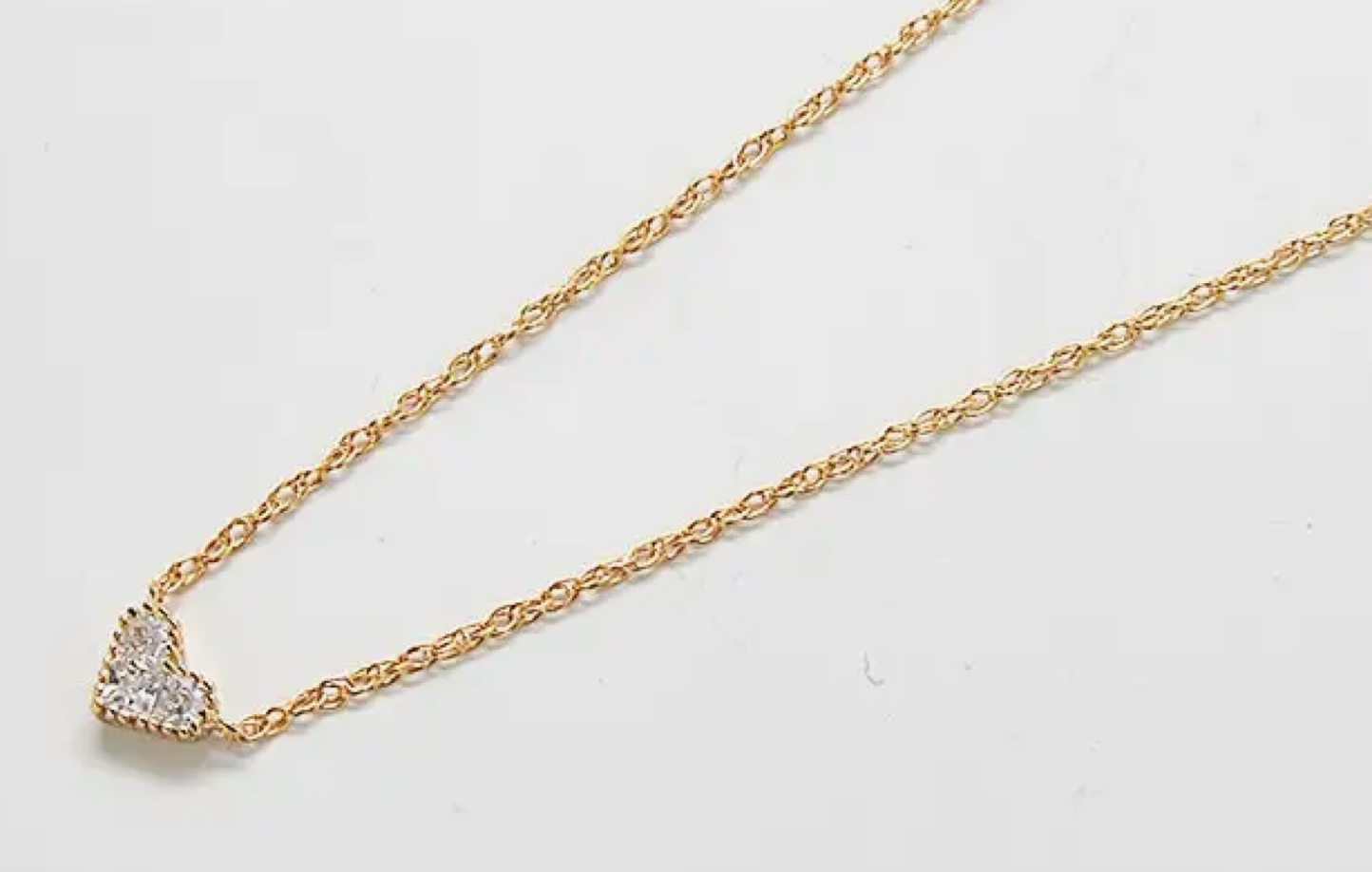 Gold Filled Pave Heart Necklace