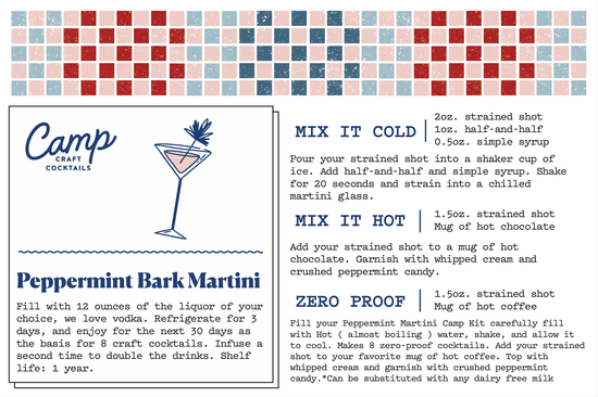 Peppermint Bark Martini Camp Craft Cocktails