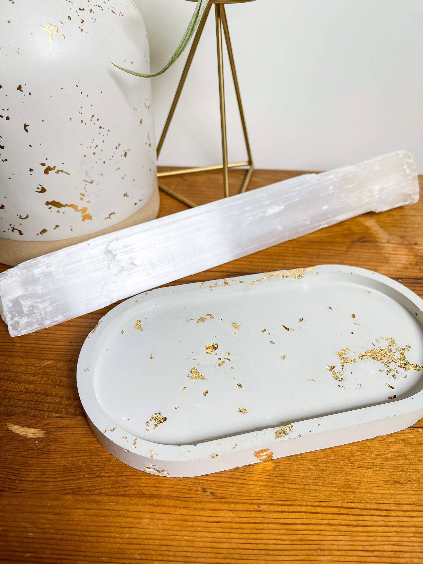 Cement and Gold Leaf Trinket Tray