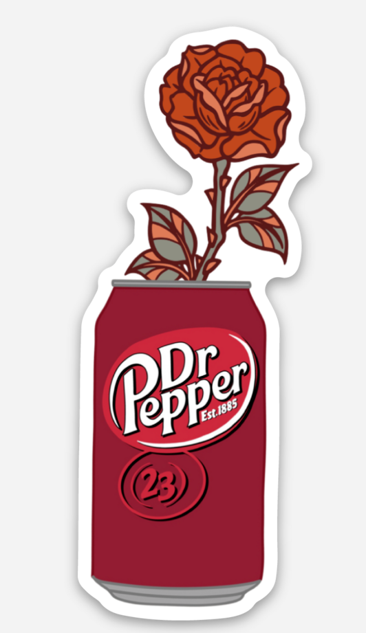 Dr Pepper Flower Sticker