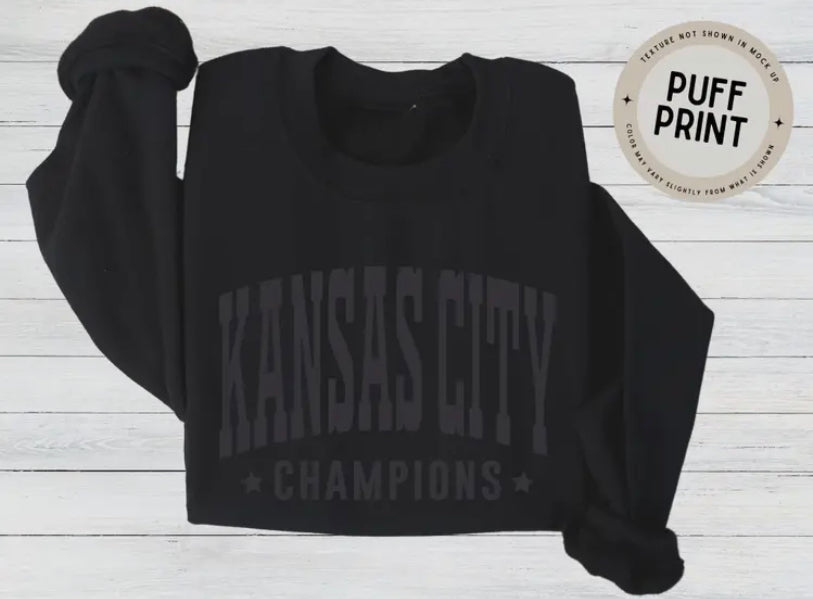 Kansas City Champions Puff Print Crewneck