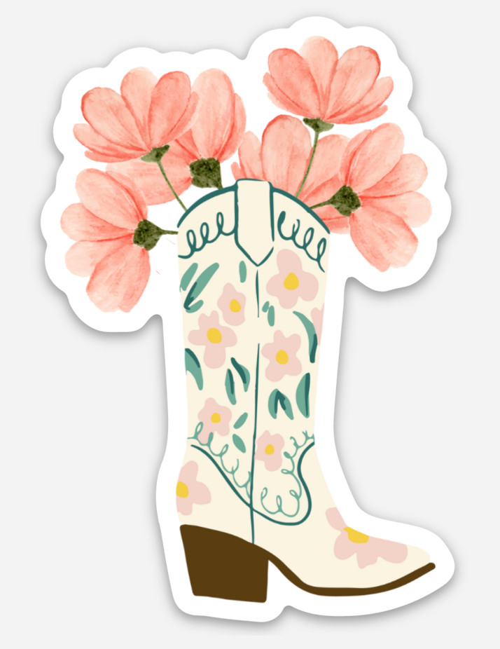 Boot Flower Sticker