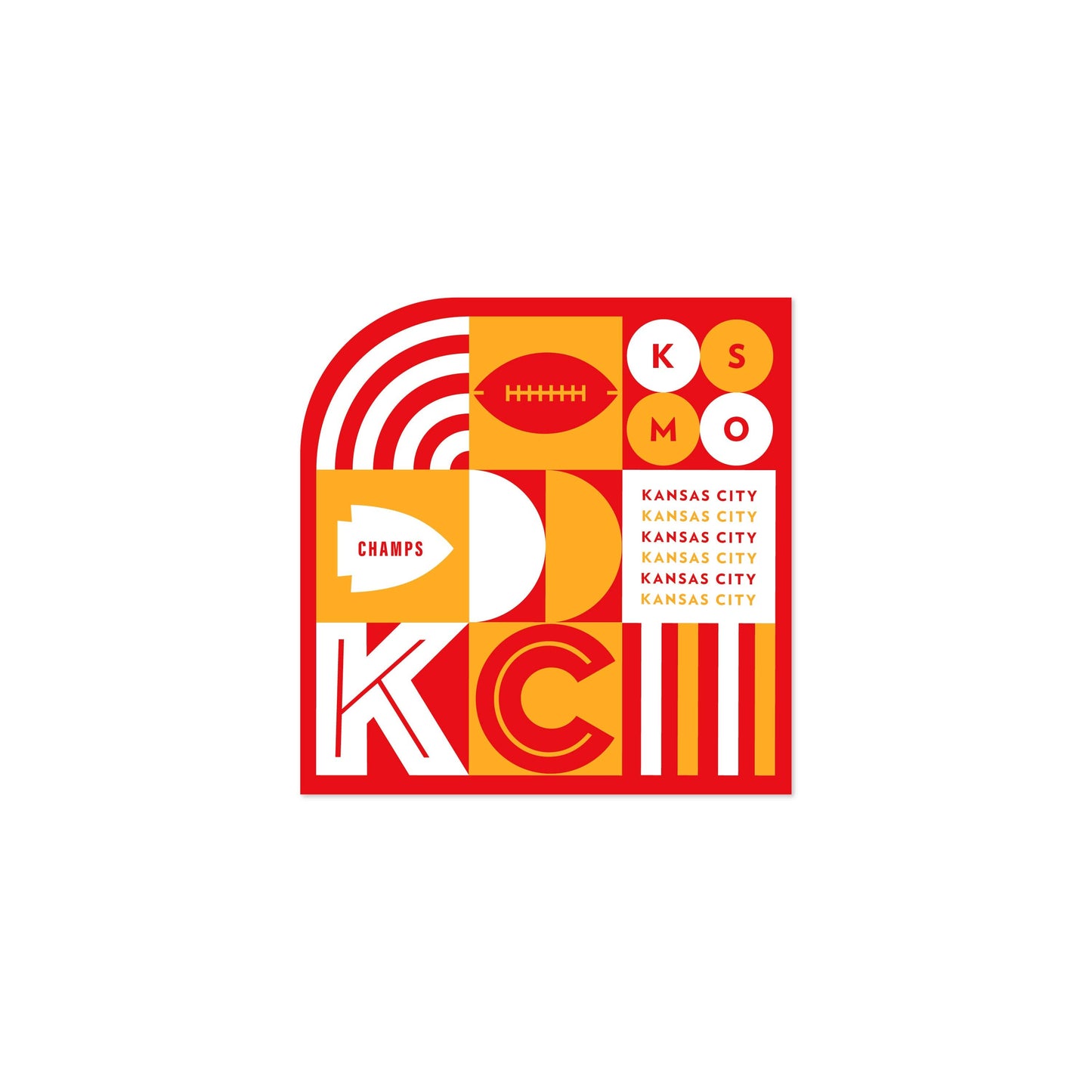 KC Grid Chiefs Sticker