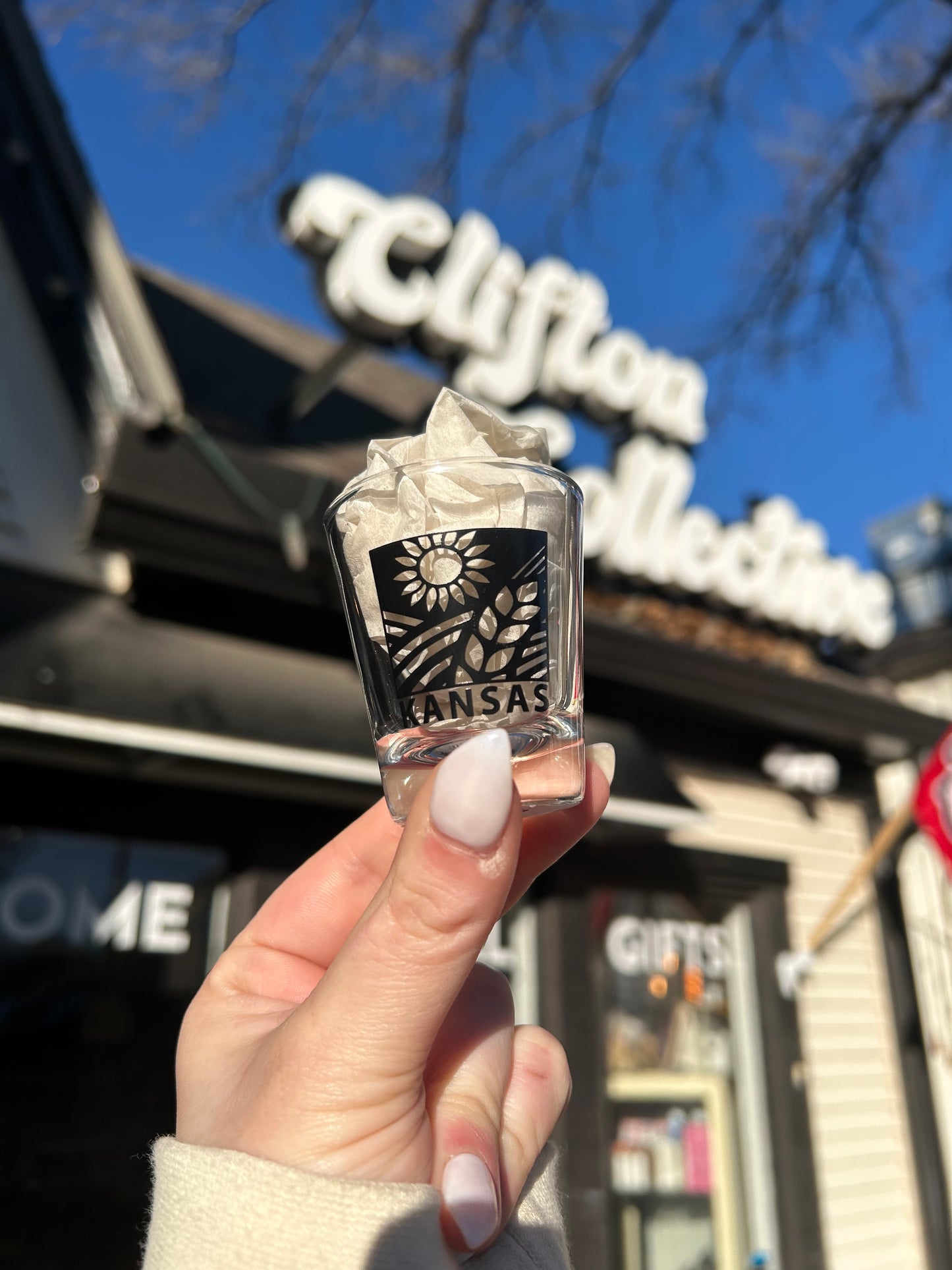Kansas Sunflower Wheat Shot Glass