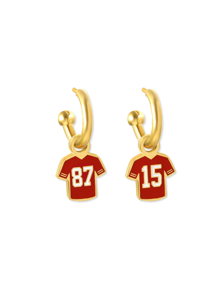 Kansas City Chiefs Jersey Huggie Hoop Earrings