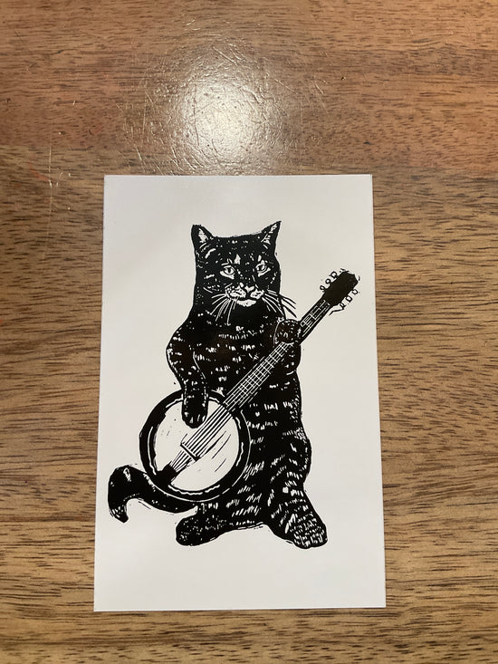 Cat Banjo Sticker