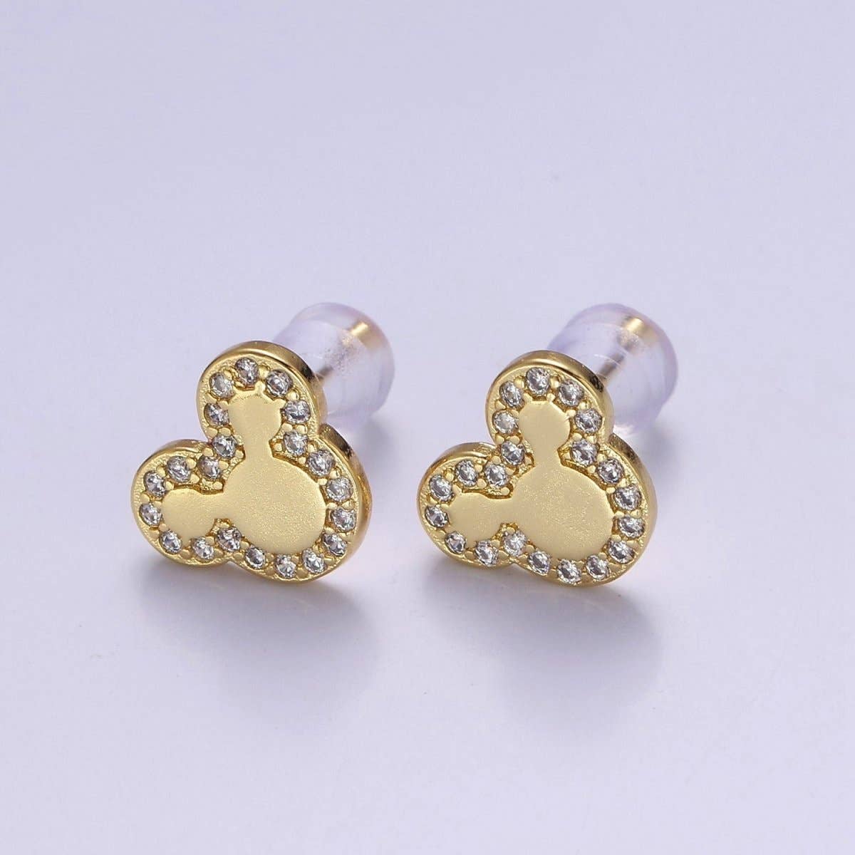 Gold Mickey Stud Earring