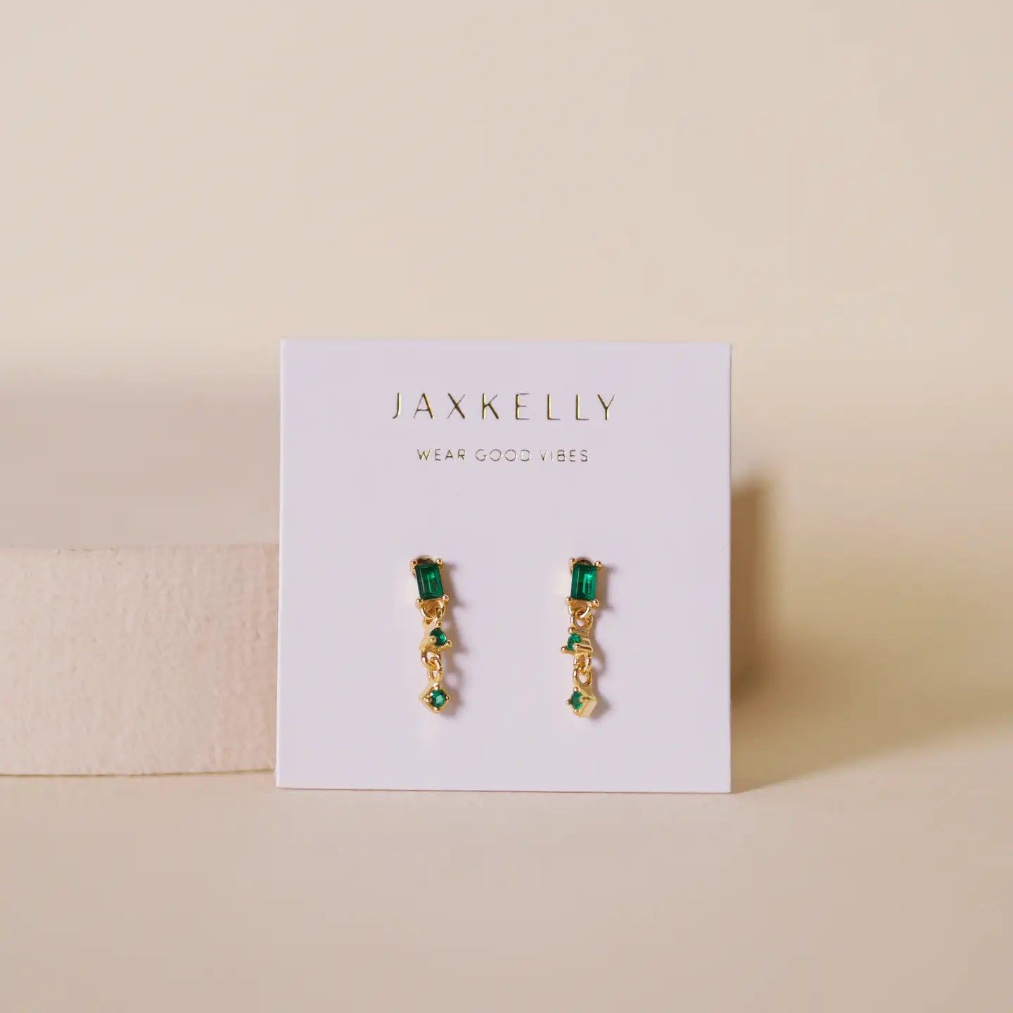 Mini Baguette Drop Earrings