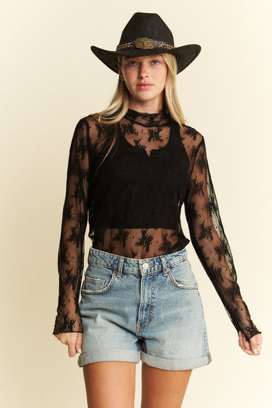 Long Live Floral Print Lace Top