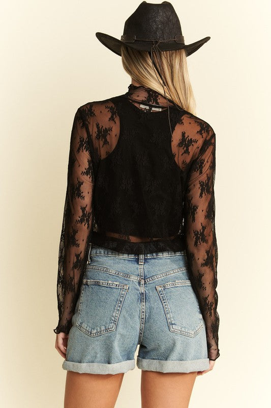 Long Live Floral Print Lace Top