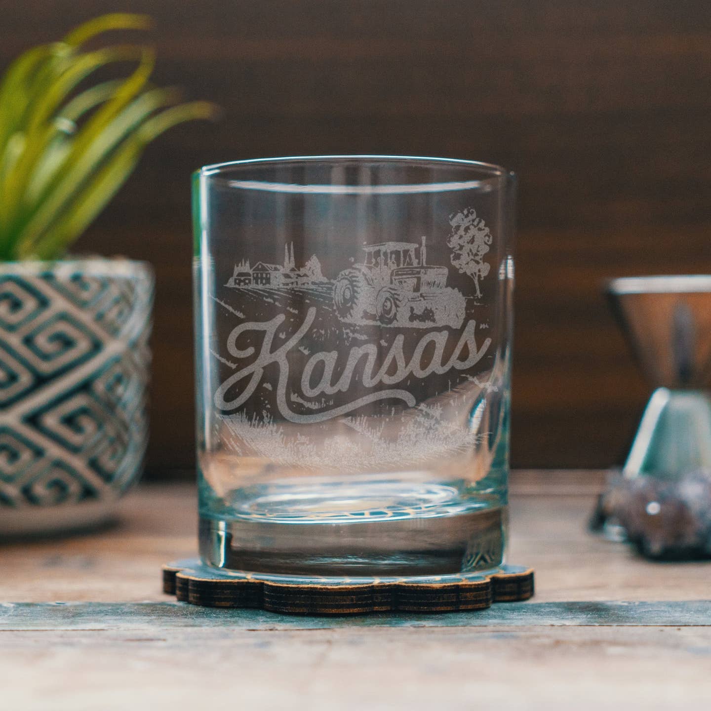 Kansas Old Fashion Glass