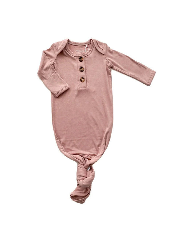 Blush Knotted Baby Gown