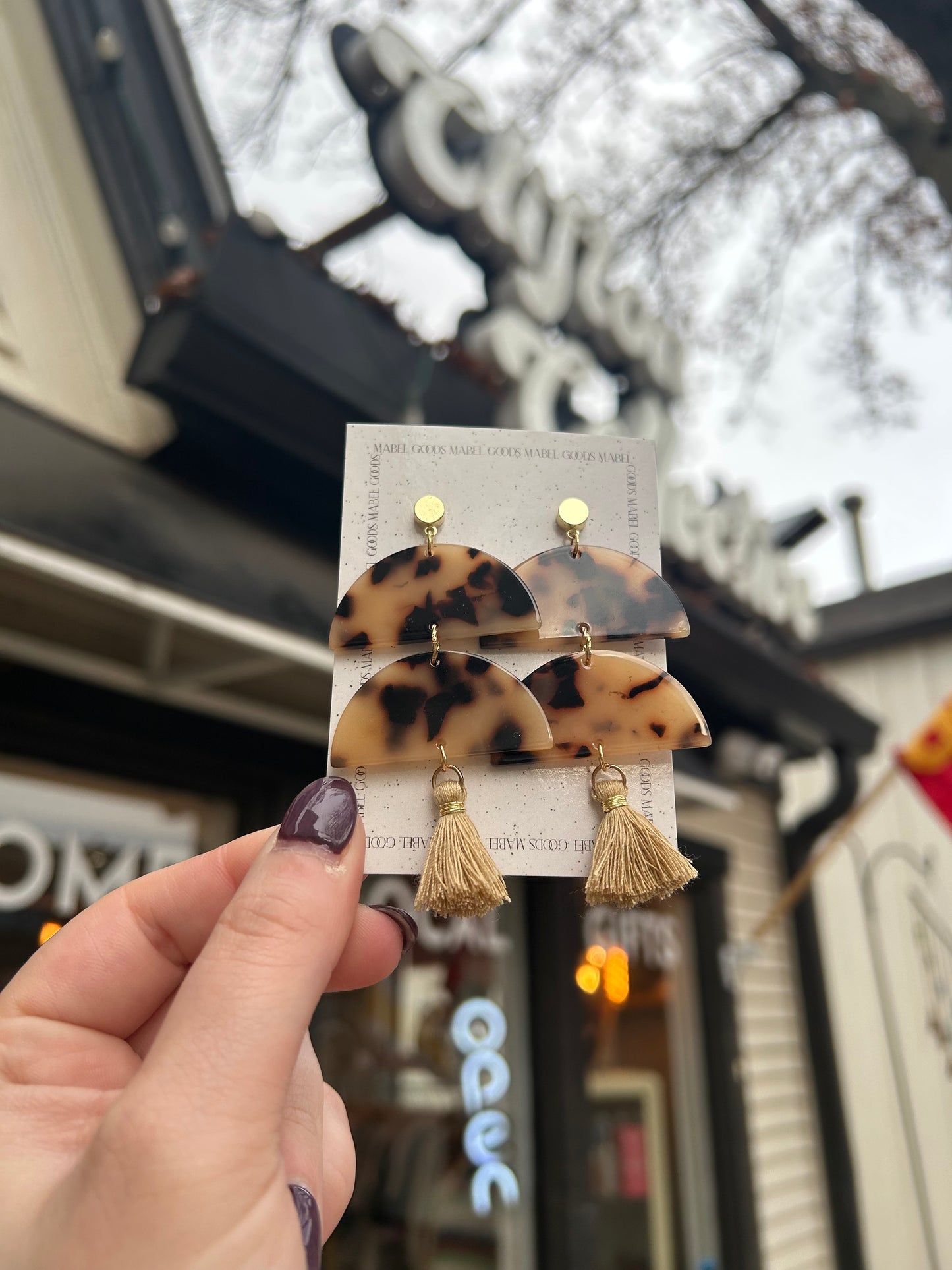 Tortoise Shell Fringe Earrings