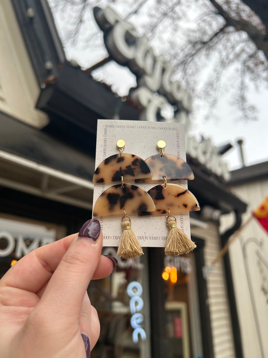 Tortoise Shell Fringe Earrings