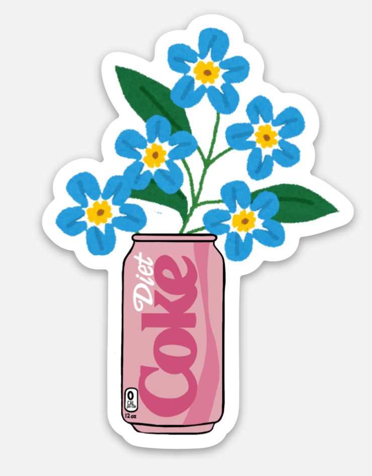 Diet Coke Flower Can Sticker