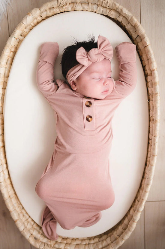 Blush Knotted Baby Gown