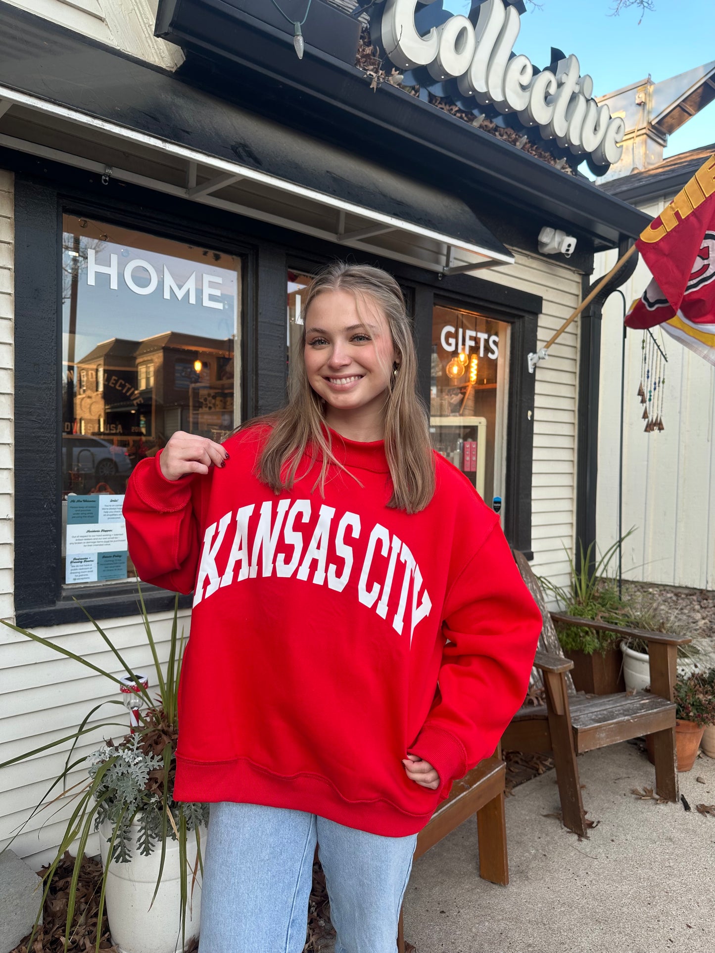 Game Day Reversible Mock Neck – Red KC Edition