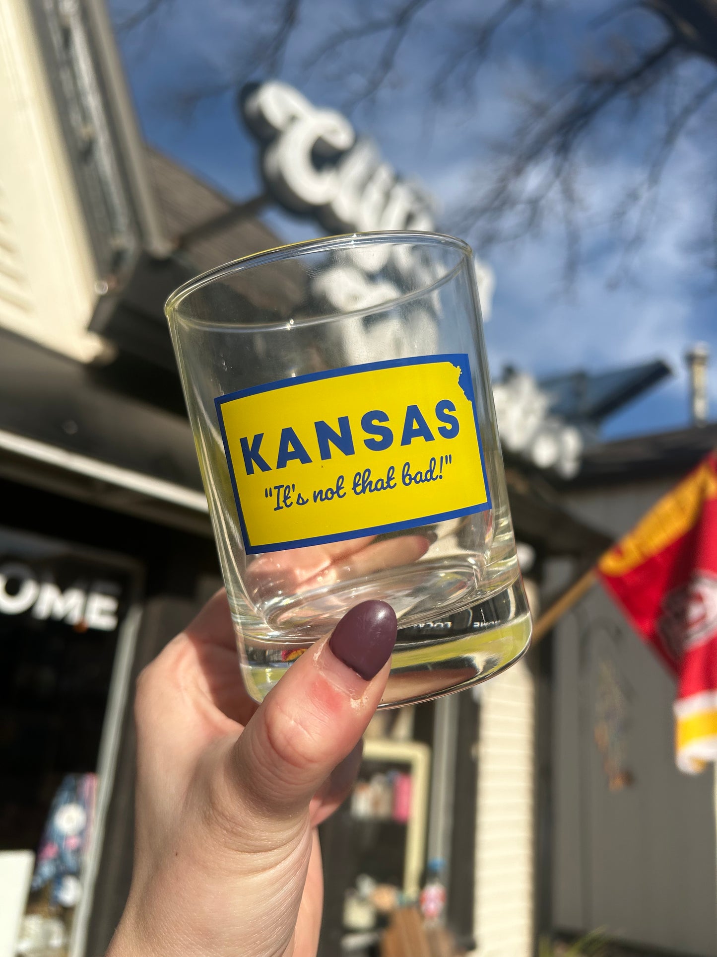 Kansas It's Not That Bad Double Rocks Glass