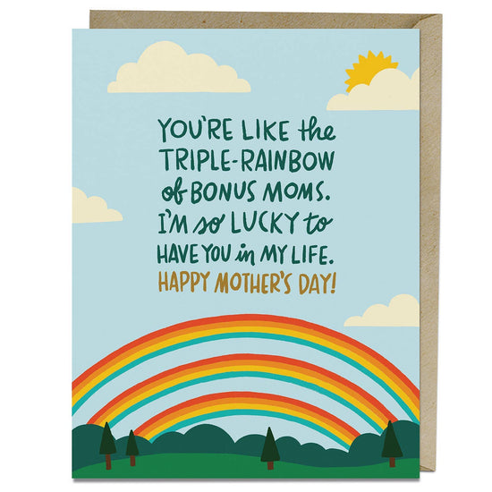 Triple-Rainbow Bonus Mom Card
