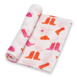 Life Is Better in Pink Boots  Baby Swaddle Blanket