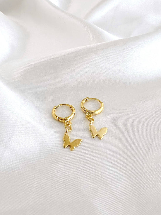 Simple Gold Butterfly Huggies