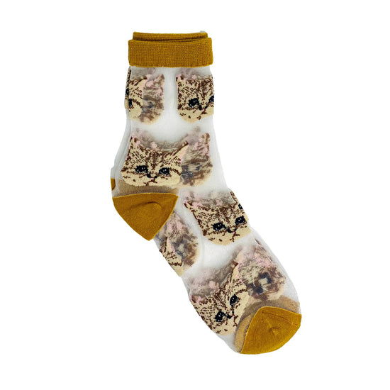 Cat Mesh Socks: Hunter Green