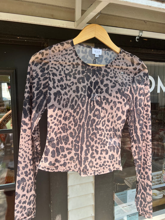 Spotted And Sheer Leopard Top