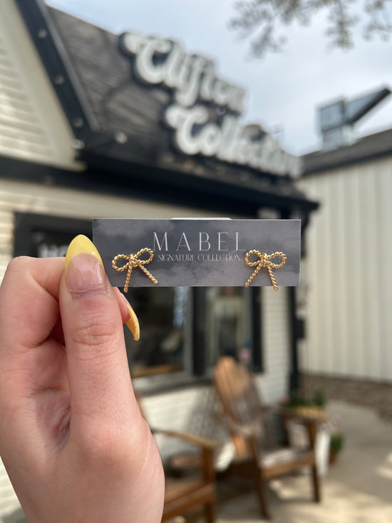 Mabel Goods Gold Bow Studs