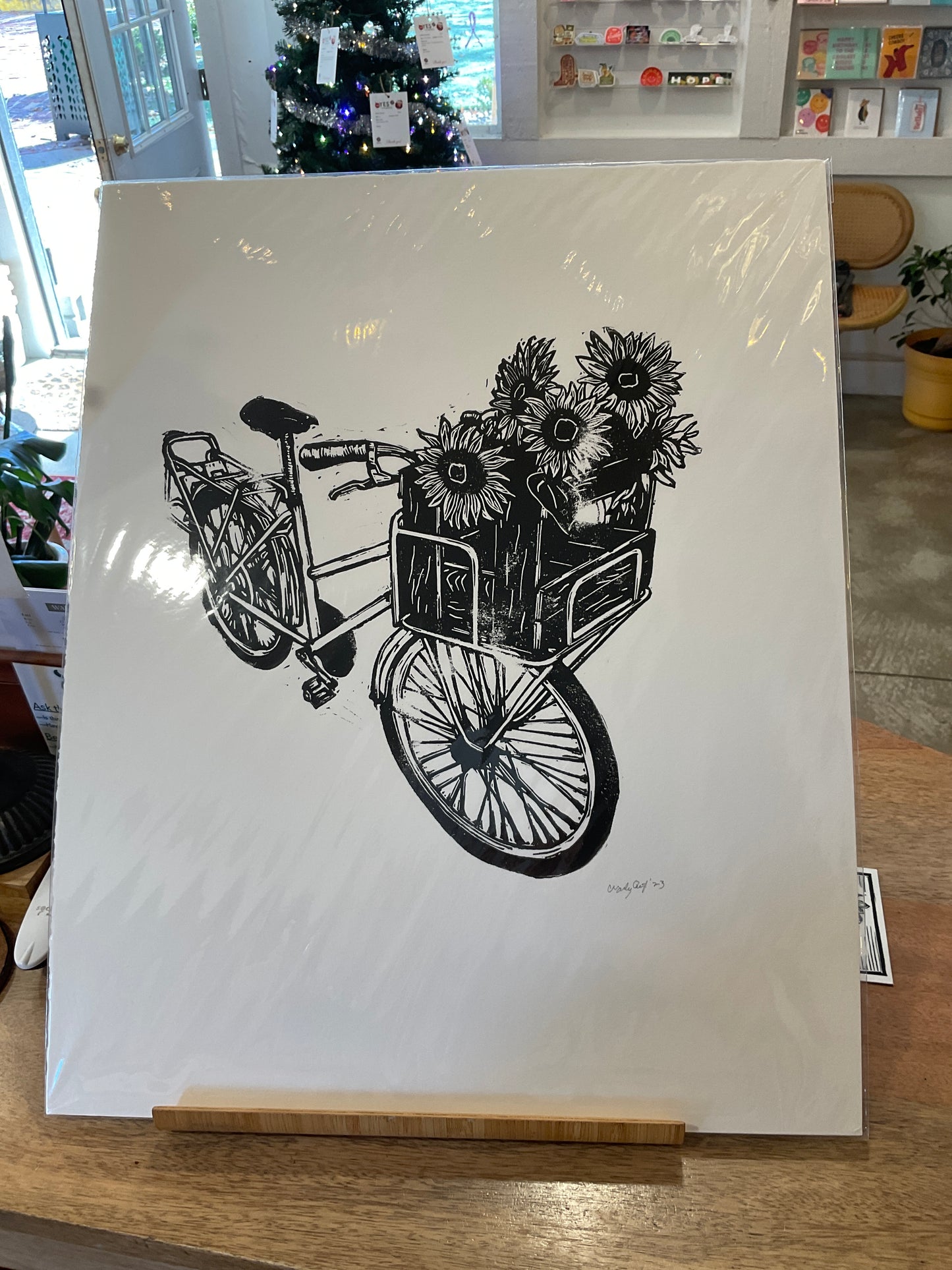 Bicycle Flower Basket Print