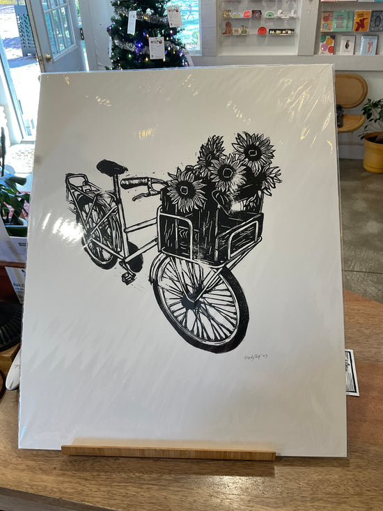 Bicycle Flower Basket Print