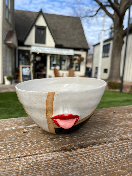 Load image into Gallery viewer, Kincaid Aztec Bowl with Lips and Tongue
