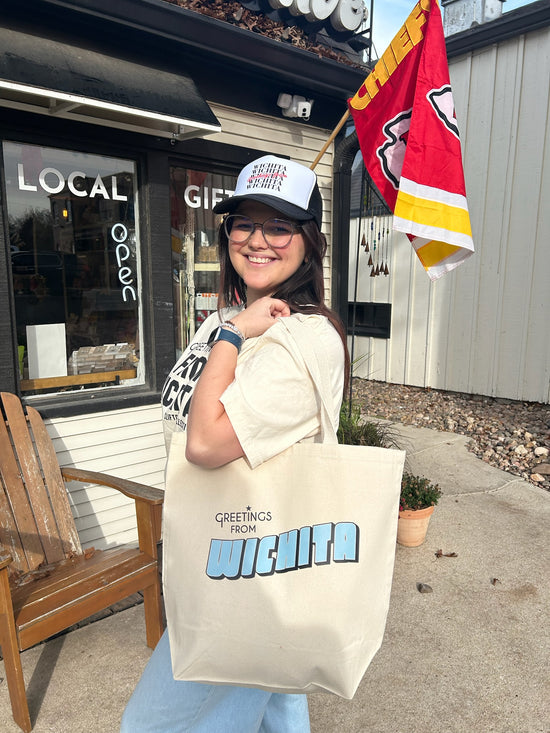 Greetings From Wichita Retro Tote