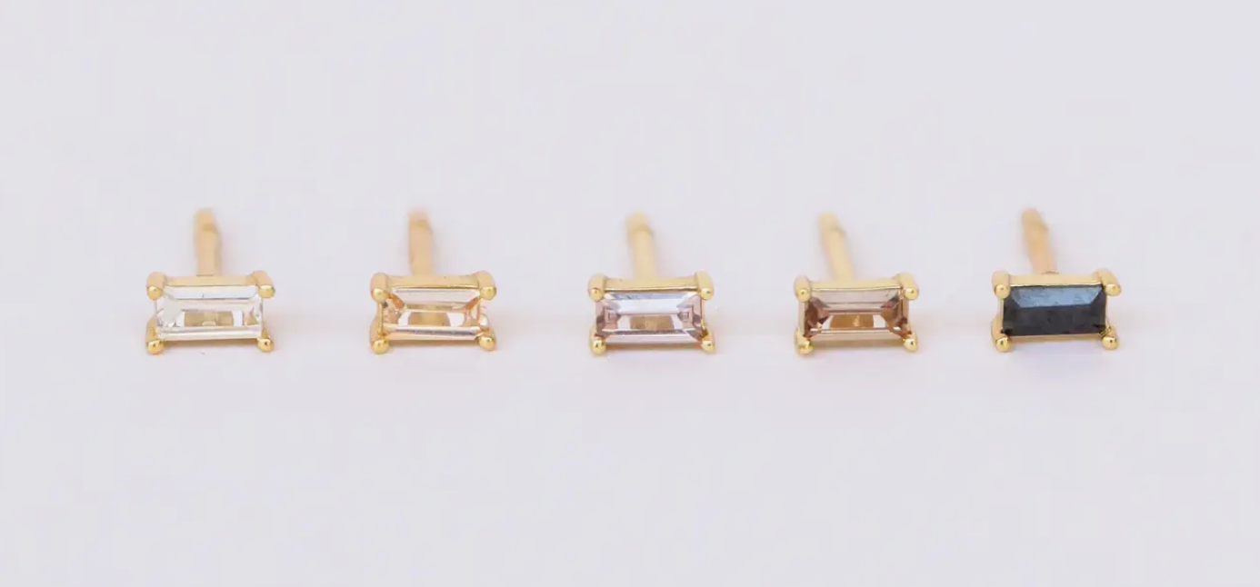 Baguette Ombre Good Vibes Stack Studs
