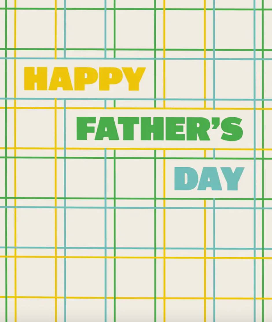 Happy Fathers Day Plaid Greeting Card