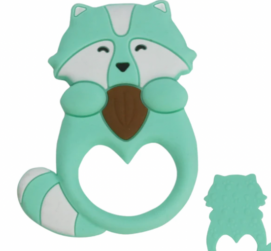 Load image into Gallery viewer, Raccoon Silicone Teething Toy
