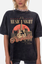 Load image into Gallery viewer, Music Night Oversized Graphic Tee
