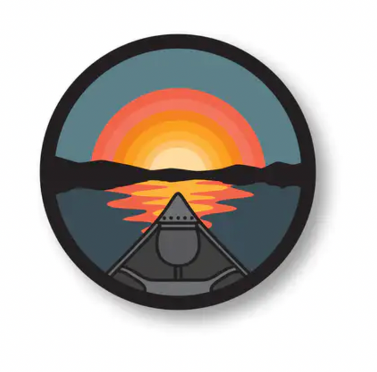 Sunset Canoe Sticker