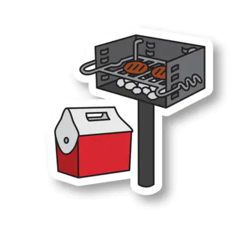 At the Park Grillin' and Chilin' Sticker