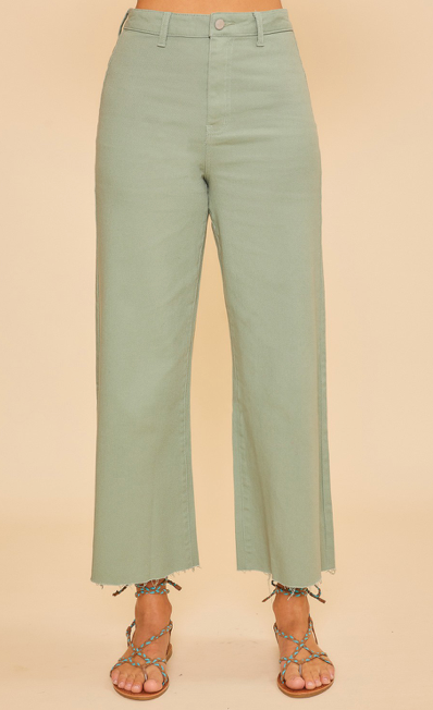 The Mist High Rise Stretch Wide Leg Cropped Jeans