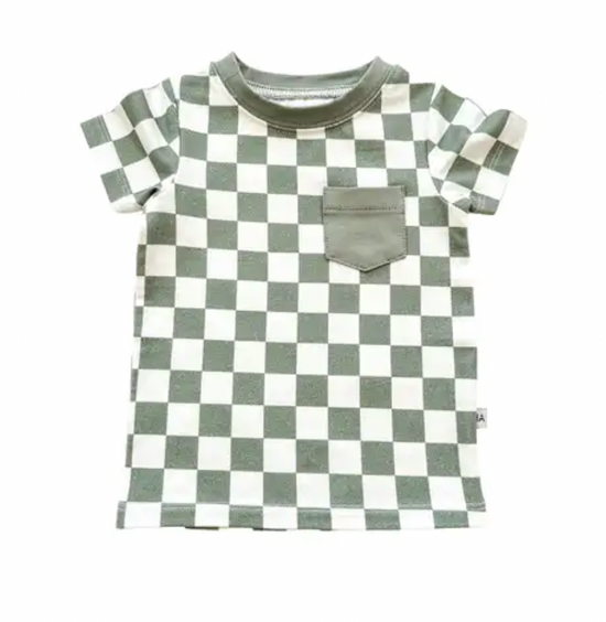 Jade Checker Organic Short Sleeve Shirt