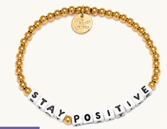 Stay Positive Gold Little Words Bracelet