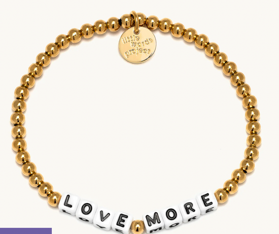 Love More Gold Little Words Bracelet