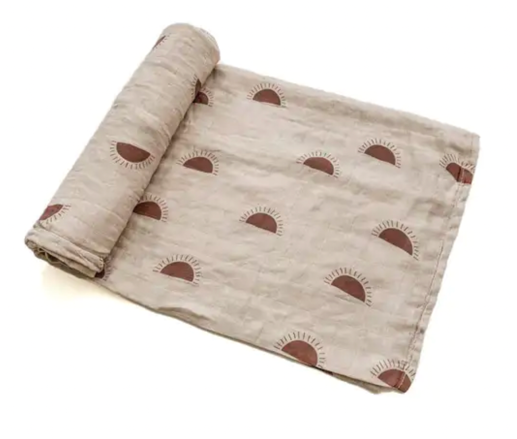 Neutral Sunset Muslin Swaddle Blanket