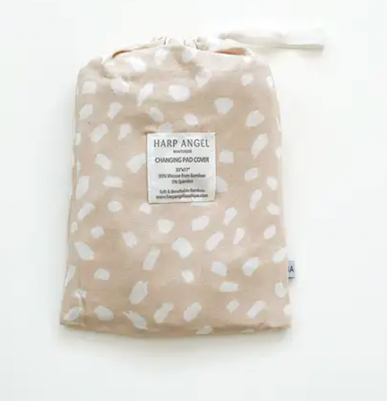 Bamboo Changing Pad Cover - Sand Spotted