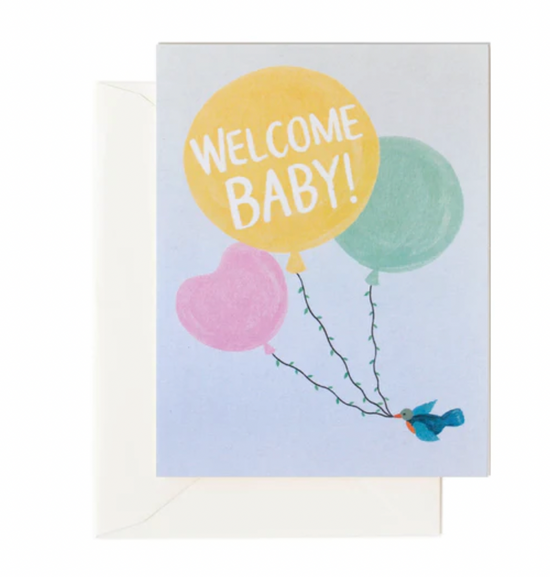Load image into Gallery viewer, Welcome Baby Balloons Card
