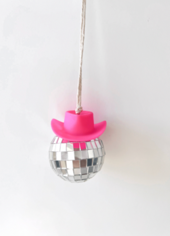 Load image into Gallery viewer, Disco Ball Cowboy Hat Ornament
