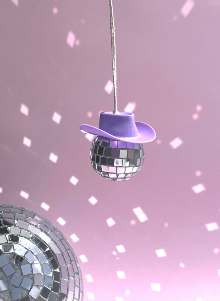 Load image into Gallery viewer, Disco Ball Cowboy Hat Ornament
